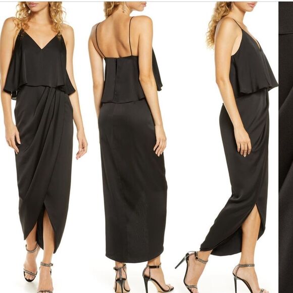 Shona Joy Luxe Frill Tulip Hem Maxi Dress